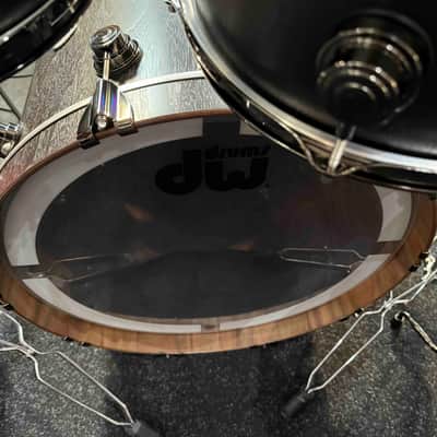 ~WOW!~ DW Collector's Series Pure Walnut 5-Piece 10/12/14/16/22 Drum Kit Set in Ebony Satin Oil with Black Nickel Hardware image 13