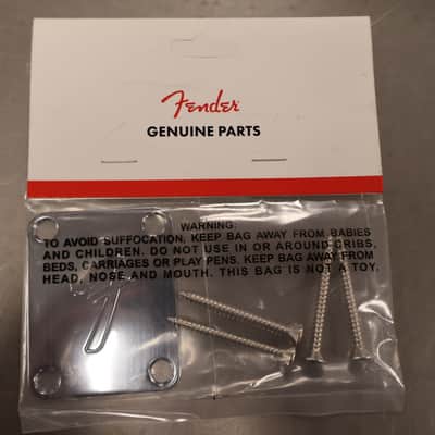Fender 4-Bolt Vintage-Style Neck Plate "F" (Chrome) image 1