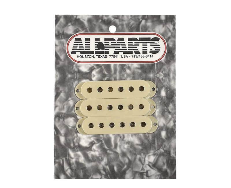 Allparts Set of 3 Pickup Covers for Stratocaster, Cream image 1