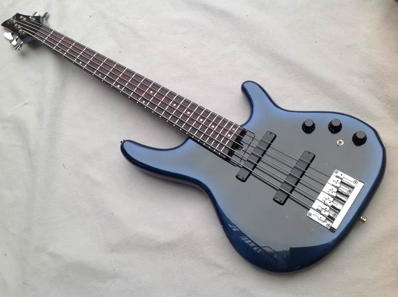 【希少】HEARTFIELD DR-5 カスタム 5弦ベース フレットレス仕様 Heartfield by Fender DR-5 Blueburst 5-String Bass Made in Japan
