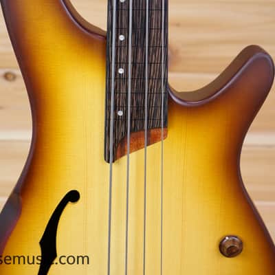 Ibanez SRH500F-NNF Bass Workshop Fretless Soundgear - Natural Browned Burst Flat image 5