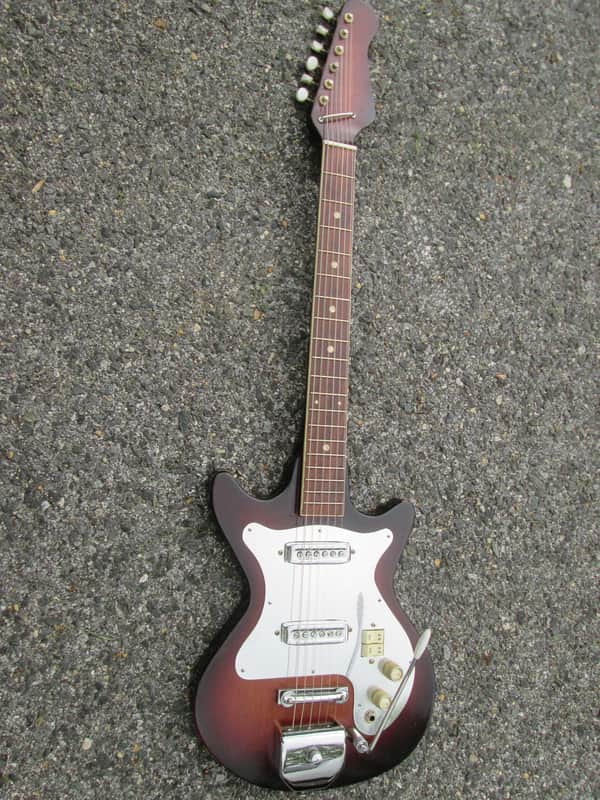 Vintage '60s Kent Teisco Guitar ! CHROME PICKGUARD, Slab Body, & VEG-A-MATIC CONTROLS!  Japan ! image 1