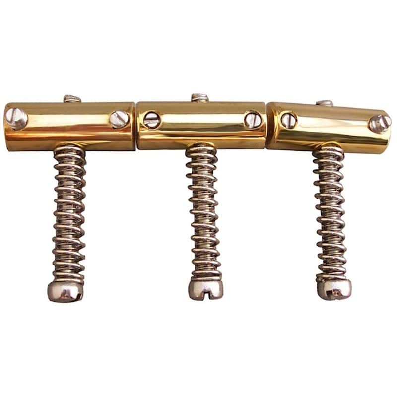Rutters 1953 Brass Saddles for Tele, Step-Notched, Non-Compensated Brass image 1