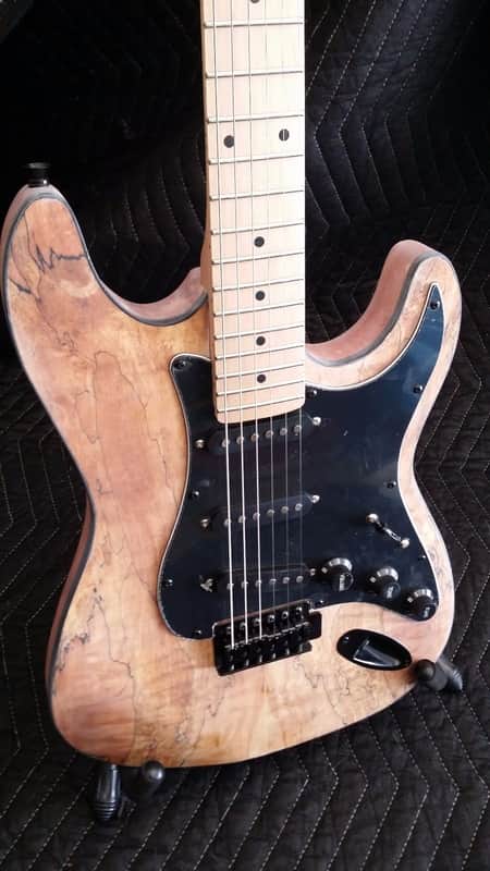 Custom Build Spalted Maple ST Tribute - Buck Naked Series image 1