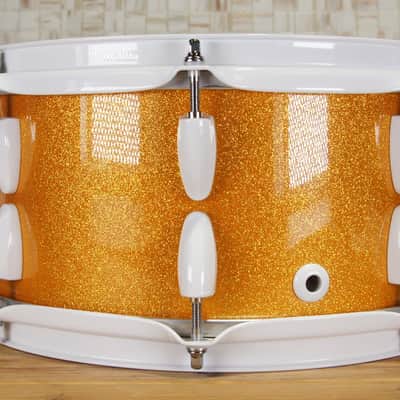 Click Custom 10ply Maple 6x12 Snare Drum Orange Misty Sparkle image 3