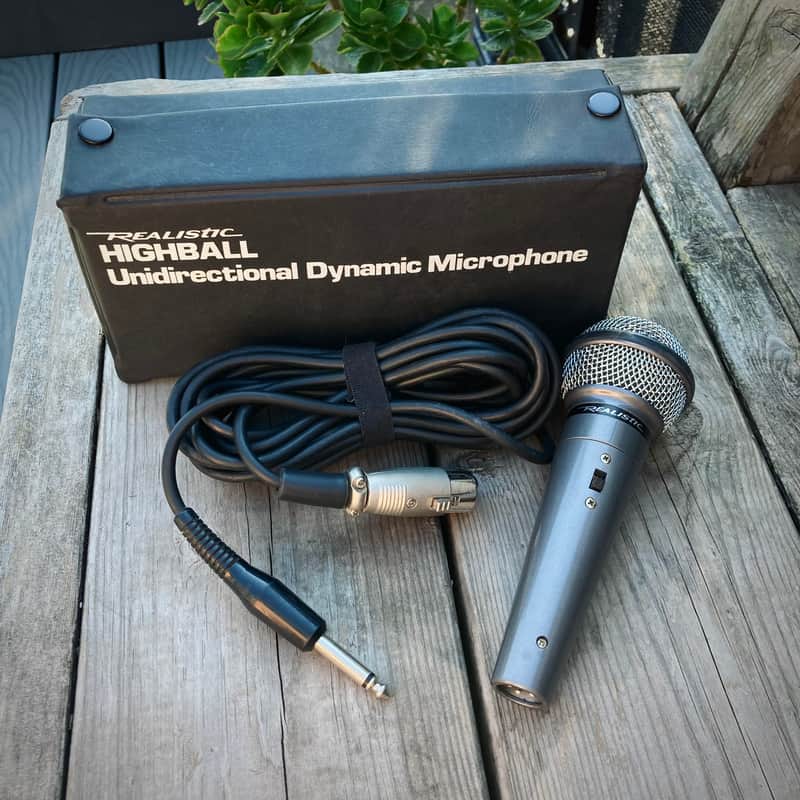 Realistic - HIGHBALL - Unidirectional Dynamic Microphone - 33-984A - 80s Japan - with Case + XLR-1/4” Cable image 1