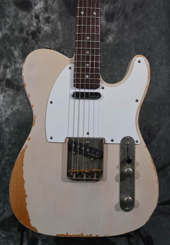 Vintage V62 Icon series Tele Distressed White Blonde relic finish