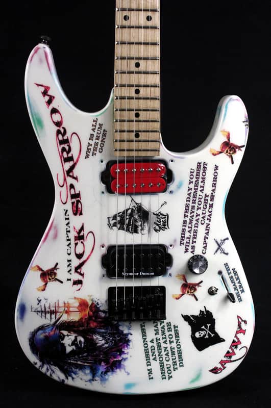 Custom Painted And Upgraded Dean Custom Zone Guitar - Aged and Worn With Graphics And Reverse Headstock image 1