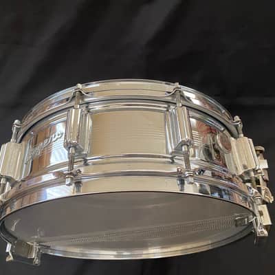 RARE Vintage Rogers "7-Line" w/ Tall Boy Hoop Dyna-Sonic Snare Drum 5"x14" Chrome Over Brass image 6