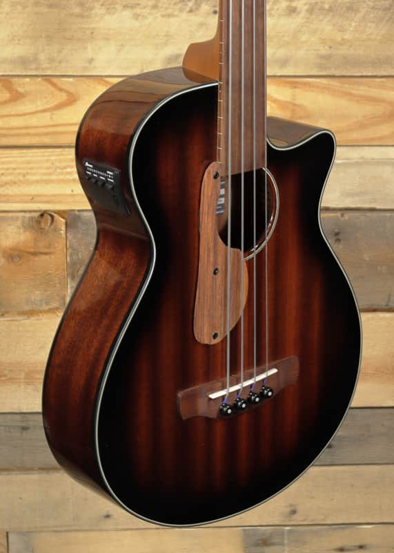 Ibanez AEGB24FE Acoustic/Electric Bass Mahogany Sunburst image 1