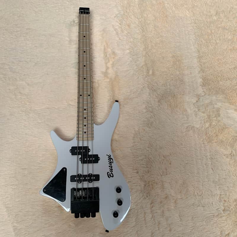 4 String Short Scale Neck Through Bass/6 String Tremolo Busuyi Double Side, Headless Guitar image 1