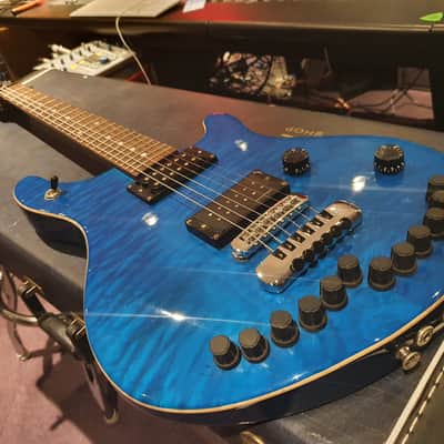 Crazy RARE Washburn USA Custom Shop AAA Quilt 10 Top Artist Guitar! 7 pickups & inputs! PRS style! image 6