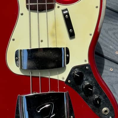Fender Jazz Bass 1964 - a stunning January '64 Candy Apple Red Metallic example w/Green'gard & Clay Dots ! image 15