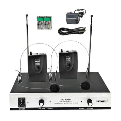 5Core Wireless Microphones w 2 Headset Portable Mini Microfono Inalambricos + Receiver 165ft Range image 2