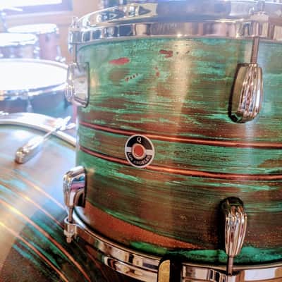 Q Drum Co. Copper 4pc Shell Pack Patina Drum Set image 6