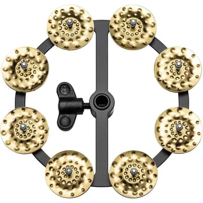 Meinl Headliner Hi Hat Tambourine 5" w/Hammered Brass Jingles 1-Row Black image 2