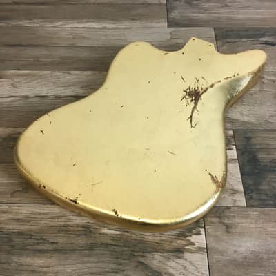 Made to Order - FRANCHIN Neptune guitar body Relic Aged METALLIC LEAF (Gold/Silver/Copper) Basswood Poplar Offset Jazzmaster Style Made in Italy image 5