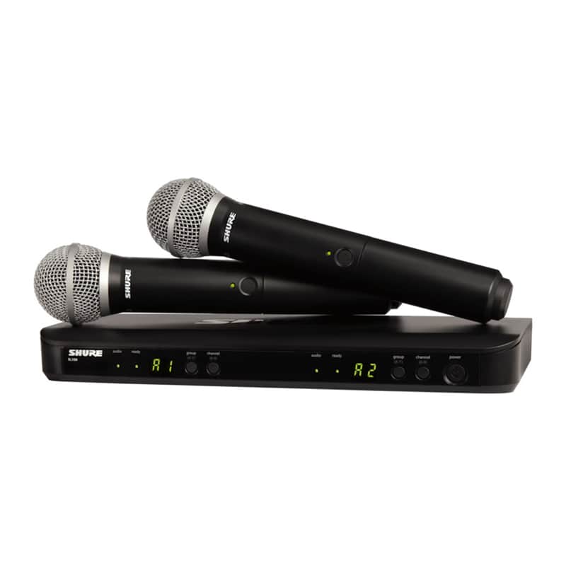 NEW Shure BLX288/PG58 Dual Channel Wireless Handheld Microphone System - J11 Band image 1