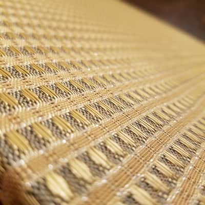 Audiomatic Empty vintage MCM speaker cabinet for 8" driver 1956 - gold woven cloth and alligator skin Tolex image 3