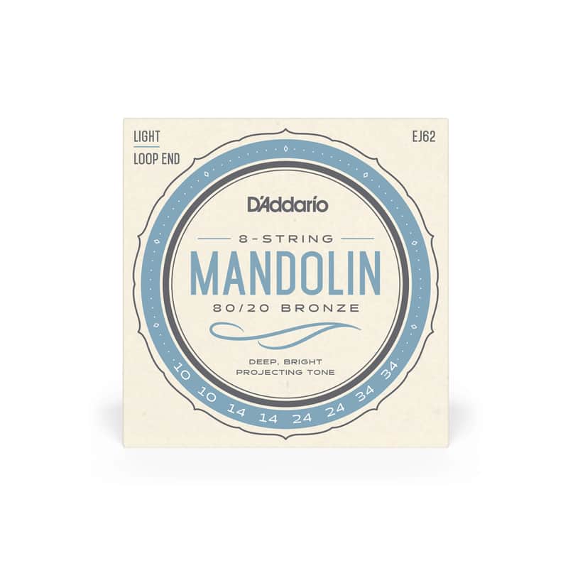 D'Addario EJ62 80/20 Bronze Mandolin Strings, Light, 10-34 image 1