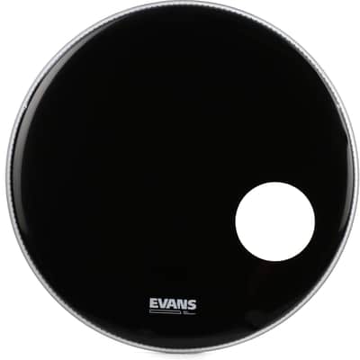 Evans EQ3 Resonant Black Bass Drumhead - 22 inch - With Port Hole image 1
