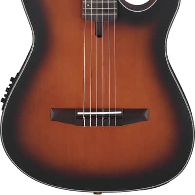Ibanez FRH10NBSF, Thinline Nylon Acoustic Electric Guitar - Brown Sunburst image 5