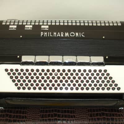 Philharmonic Piano Accordion, Black w/ Case & Straps image 15