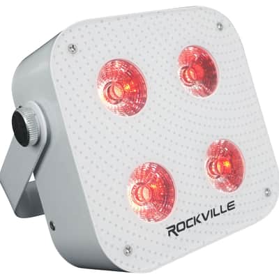 Rockville 4 PACK MINI IR4 White DJ/Party Par Wash Up Lights+Wireless DMX+App+Bag image 10