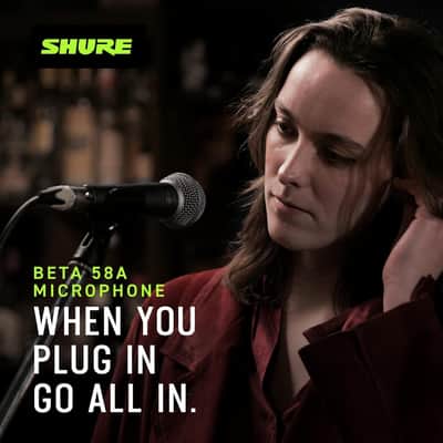 Shure BETA 58A Vocal Microphone - Single Element Supercardioid Dynamic Mic for Stage and Studio, Includes A25D Adjustable Stand Adapter, 5/8” to 3/8” (Euro) Thread Adapter and Storage Bag image 3