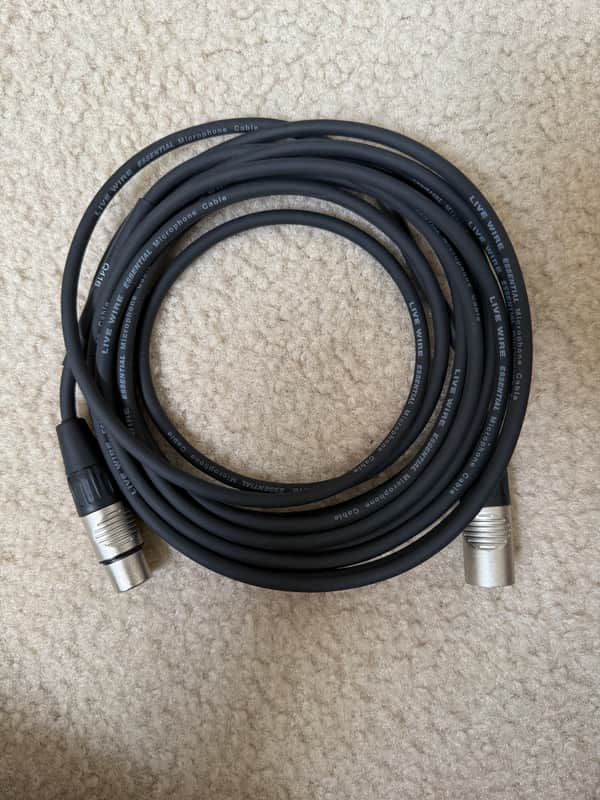 Live Wire Essential XLR Microphone Cable - 15 ft. Black image 1