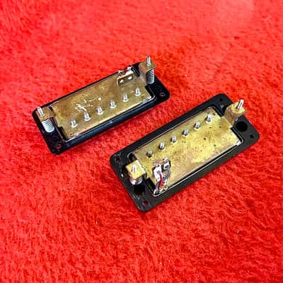 PAIR -Guild Mini humbucker pickups anti-hum 1960’s - Chrome original vintage USA starfire image 2