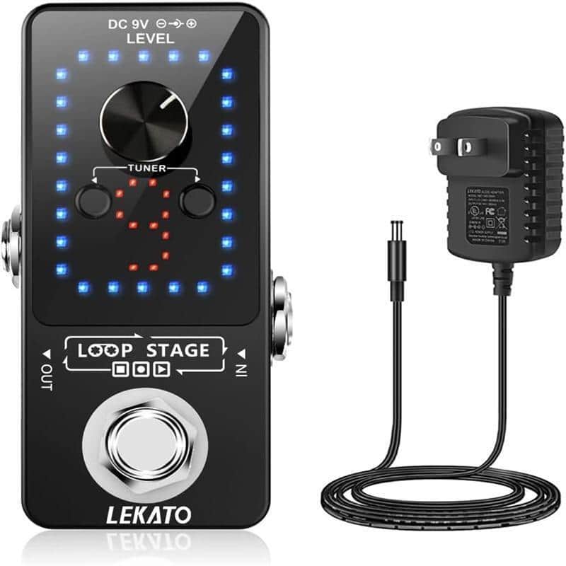 Lekato Guitar Looper Effect Pedal 9 Loops 40 Minutes Record Time Effects USB Tuner image 1
