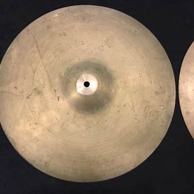 14" Vintage Italian Zanchi Revere Paper Thin Hi Hat Cymbals UFIP K 608g/636g #494 image 2