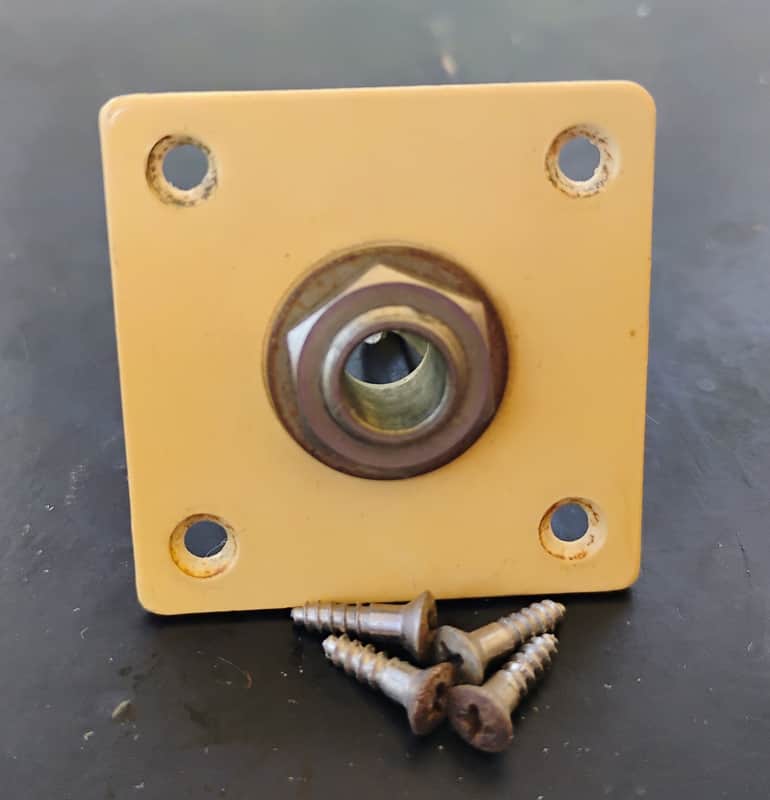 Gibson Les Paul Jack Plate complete with screws switchcraft - Cream image 1