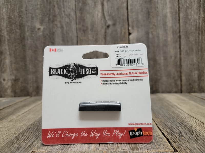 Graph Tech Black XL 1/4" Epi Slotted Nut PT-6061-00  Simulated Bone image 1