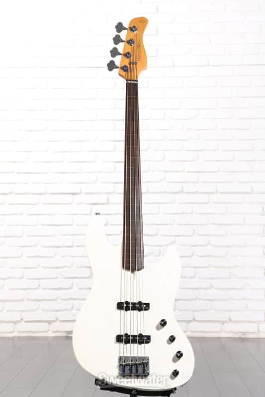 Sire Marcus Miller V6 4-string FL Electric Bass Guitar - Antique White (MMV6FLAWHd1) image 1