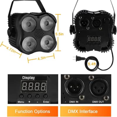 DJ Par Lights, RGBW LED Par Light with Sound Activated and Remote, DMX Stage Uplighting for Event Wedding Church Festival Stage Lighting﻿﻿ image 2