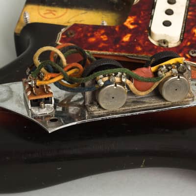 Fender  Jaguar Solid Body Electric Guitar (1965), ser. #105620, tweed hard shell case. image 15