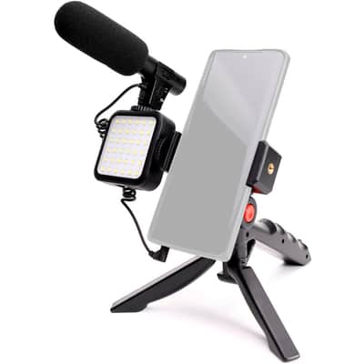 Savage Mobile Vlogging Kit with Microphone, LED Light, Phone Holder and Handheld/Tabletop Adaptable Stand for Vloggers and Youtubers image 7