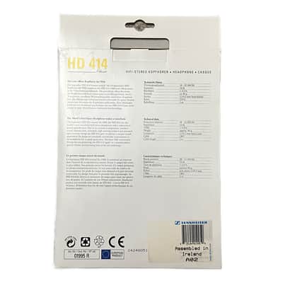 Sennheiser HD 414 (50th Anniversary) 1995 - Black / Yellow Headphones (New Old Stock) image 3
