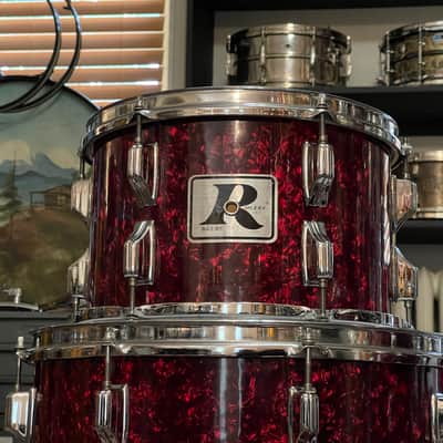 1970's Rogers XP8 Red Diamond Pearl 12/13/16/22 Big R Drum Kit image 3