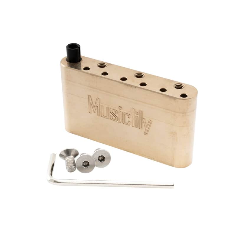 Musiclily Ultra 52.5mm String Spacing Full Brass 41mm Tremolo Block for PRS SE Style Electric Guitar image 1