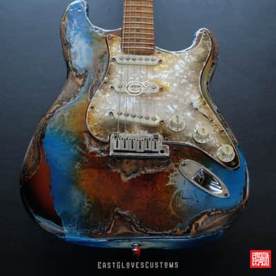 Fender Stratocaster 50th Anniversary Pelham Blue/Amber Paisley Made in USA Heavy Aged Relic image 1