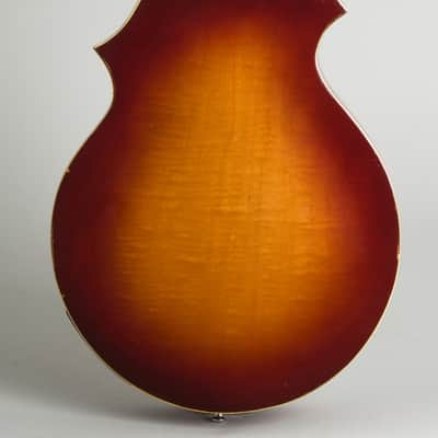Florentine K-72 Hollow Body Electric Mandolin, made by Kay,  c. 1959, original grey chipboard case. image 4
