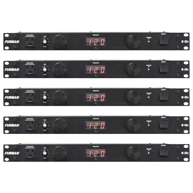 Furman M-8DX 15A 8 Outlet Power Conditioner Surge Protector w Digital Meter 5-Pack image 1