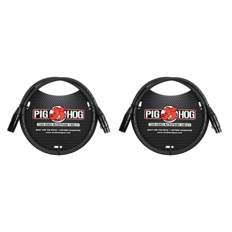 Pig Hog PHM3 8mm Tour Grade Mic Cable, XLR 3ft - 2-pack image 1