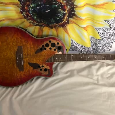 New York Pro Ovation Copy Acoustic Electric Guitar NICE image 1