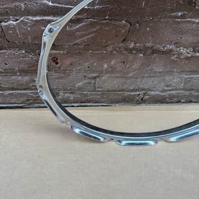 Unbranded 14" 10-Lug Snare Side Bottom Hoop Rim Chrome - Used, Good Condition image 5