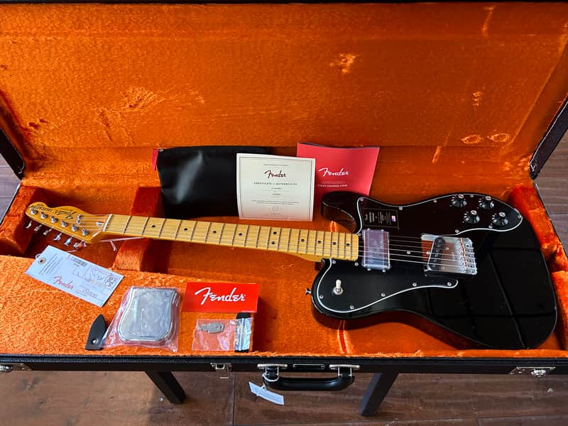 Fender American Vintage II '77 Telecaster Custom Maple Black #VS220382 8lbs 0.9 oz image 1