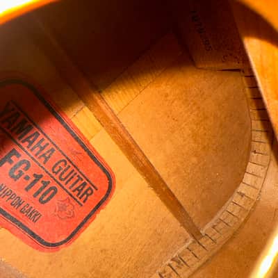 Yamaha FG-110 Red Label Acoustic Guitar MIJ 1970-1971 Japan w/ Case image 3